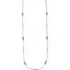 Argento Vivo Sterling Silver Faux Pearl & Turquoise Liquid Beaded Necklace