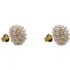 Argento Vivo Sterling Silver Faux Pearl Burst Stud Earrings In Multi