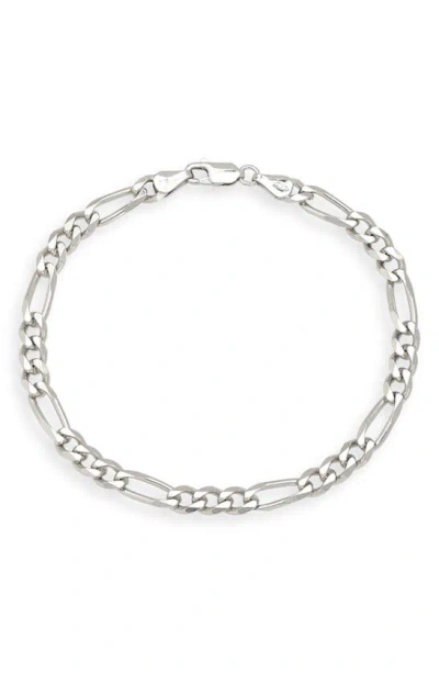 Argento Vivo Sterling Silver Figaro Chain Bracelet In Silver