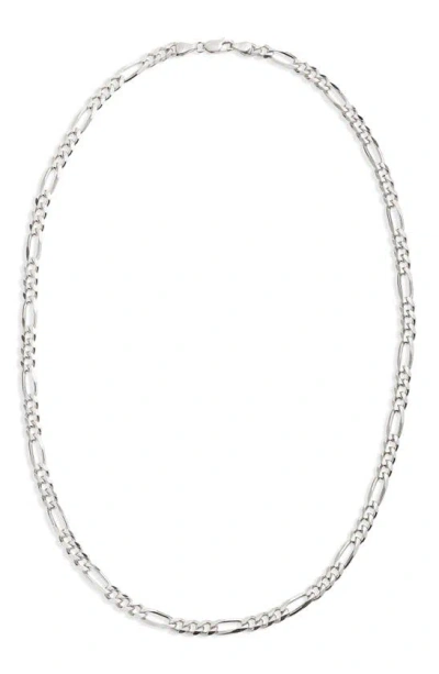 Argento Vivo Sterling Silver Figaro Chain Necklace In Silver