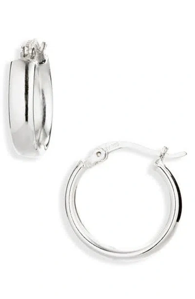 Argento Vivo Sterling Silver Flat Hoop Earrings