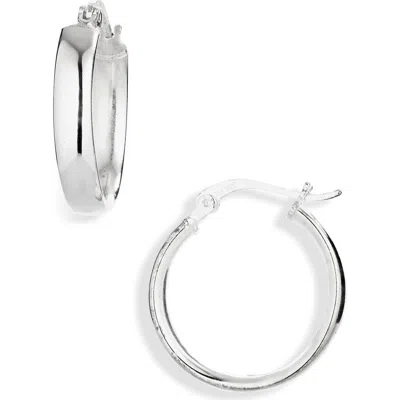 Argento Vivo Sterling Silver Flat Hoop Earrings