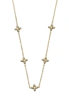 Argento Vivo Sterling Silver Flower Cubic Zirconia Station Necklace