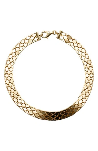 Argento Vivo Sterling Silver Gp Chunky Stampato Bracelet In Gold