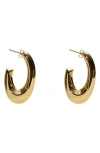 Argento Vivo Sterling Silver Graduated Oval Hook Hoop Earrings In Gold