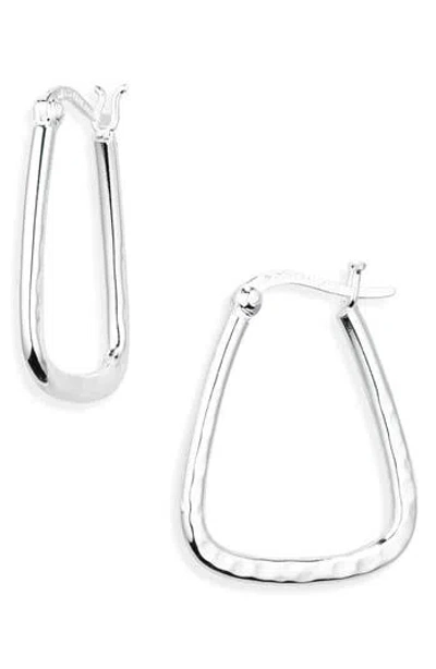 Argento Vivo Sterling Silver Hammered Geometric Hoop Earrings