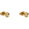 Argento Vivo Sterling Silver Hammered Stud Earrings In Gold/silver