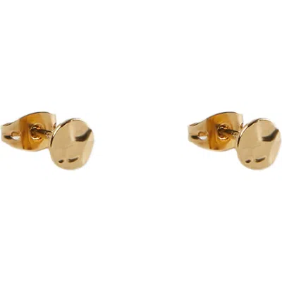 Argento Vivo Sterling Silver Hammered Stud Earrings In Gold