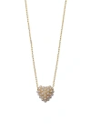 Argento Vivo Sterling Silver Heart Burst Faux Pearl Pendant Necklace