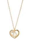 Argento Vivo Sterling Silver Heart Cubic Zirconia Initial Pendant Necklace In Gold