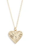 Argento Vivo Sterling Silver Heart Pendant Necklace In Gold