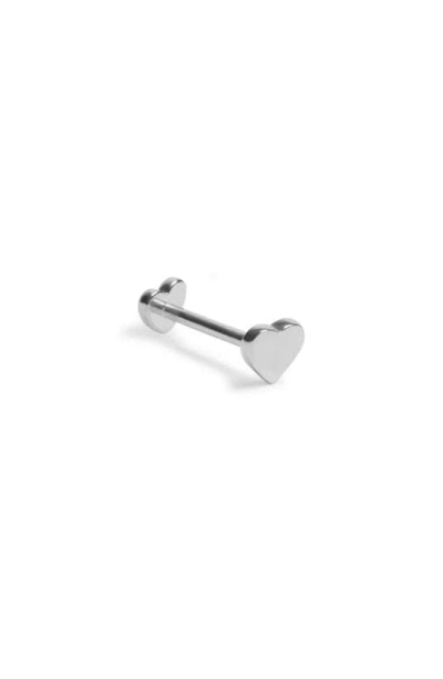 Argento Vivo Heart Single Stud Earring In Silver
