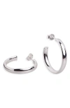 Argento Vivo Sterling Silver Hoop Earrings In Silver