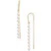 Argento Vivo Sterling Silver Imitation Pearl Theader Earrings In Gold