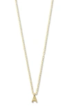 Argento Vivo Sterling Silver Initial Pendant Sterling Silver Paper Clip Chain Necklace In Gold - A