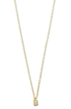 Argento Vivo Sterling Silver Initial Pendant Sterling Silver Paper Clip Chain Necklace In Gold - B
