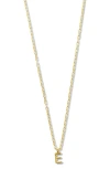 Argento Vivo Sterling Silver Initial Pendant Sterling Silver Paper Clip Chain Necklace In Gold - E