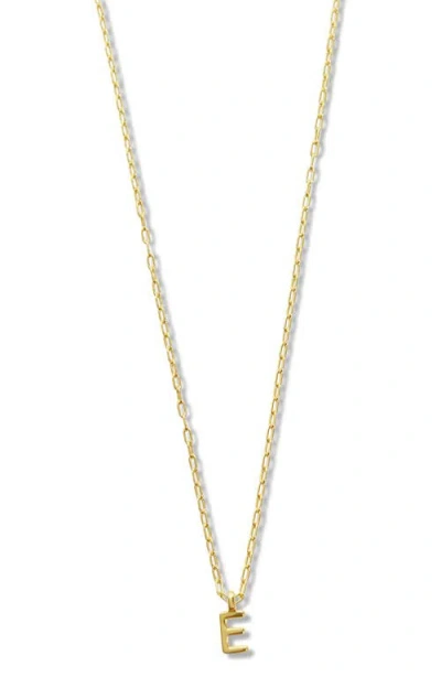 Argento Vivo Sterling Silver Initial Pendant Sterling Silver Paper Clip Chain Necklace In Gold - E
