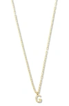 Argento Vivo Sterling Silver Initial Pendant Sterling Silver Paper Clip Chain Necklace In Gold - G