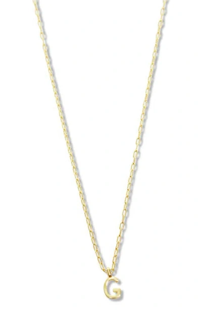 Argento Vivo Sterling Silver Initial Pendant Sterling Silver Paper Clip Chain Necklace In Gold - G