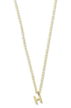 Argento Vivo Sterling Silver Initial Pendant Sterling Silver Paper Clip Chain Necklace In Gold - H