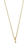 Argento Vivo Sterling Silver Initial Pendant Sterling Silver Paper Clip Chain Necklace In Gold - I