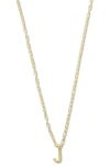Argento Vivo Sterling Silver Initial Pendant Sterling Silver Paper Clip Chain Necklace In Gold - J
