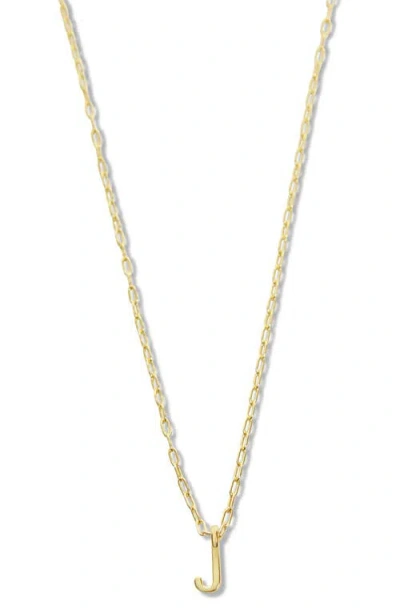 Argento Vivo Sterling Silver Initial Pendant Sterling Silver Paper Clip Chain Necklace In Gold - J