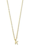 Argento Vivo Sterling Silver Initial Pendant Sterling Silver Paper Clip Chain Necklace In Gold - K