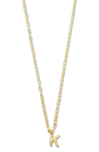 Argento Vivo Sterling Silver Initial Pendant Sterling Silver Paper Clip Chain Necklace In Gold - K