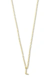 Argento Vivo Sterling Silver Initial Pendant Sterling Silver Paper Clip Chain Necklace In Gold - L