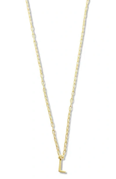 Argento Vivo Sterling Silver Initial Pendant Sterling Silver Paper Clip Chain Necklace In Gold - L