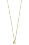 Argento Vivo Sterling Silver Initial Pendant Sterling Silver Paper Clip Chain Necklace In Gold - M