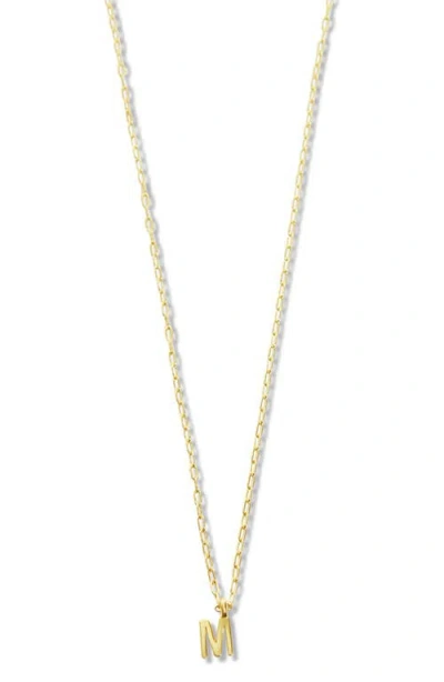 Argento Vivo Sterling Silver Initial Pendant Sterling Silver Paper Clip Chain Necklace In Gold - M