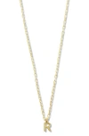 Argento Vivo Sterling Silver Initial Pendant Sterling Silver Paper Clip Chain Necklace In Gold - R