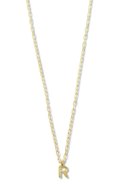 Argento Vivo Sterling Silver Initial Pendant Sterling Silver Paper Clip Chain Necklace In Gold - R