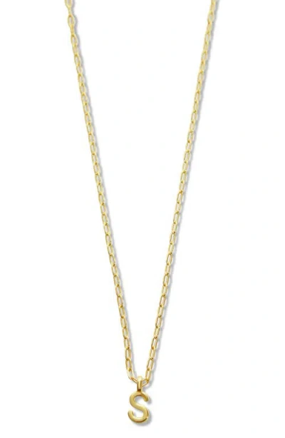 Argento Vivo Sterling Silver Initial Pendant Sterling Silver Paper Clip Chain Necklace In Gold - S