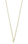 Argento Vivo Sterling Silver Initial Pendant Sterling Silver Paper Clip Chain Necklace In Gold - Y