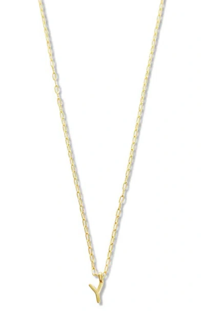 Argento Vivo Sterling Silver Initial Pendant Sterling Silver Paper Clip Chain Necklace In Gold - Y