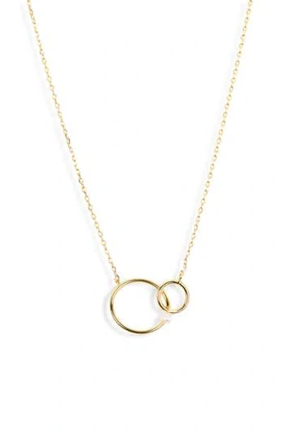 Argento Vivo Sterling Silver Interlink Circle Faux Pearl Necklace In Gold