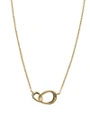 Argento Vivo Sterling Silver Interlock 18 Karat Gold Plate Necklace In Gold