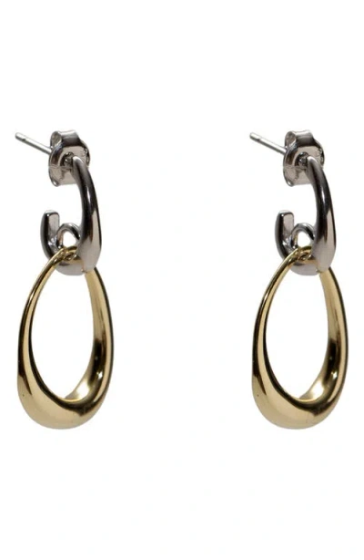 Argento Vivo Sterling Silver Interlock Drop Earrings In Gold/silver