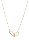 Argento Vivo Sterling Silver Interlocking Link Necklace In Gold