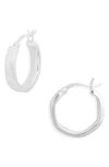 Argento Vivo Sterling Silver Irregular Medium Hoop Earrings In Silver