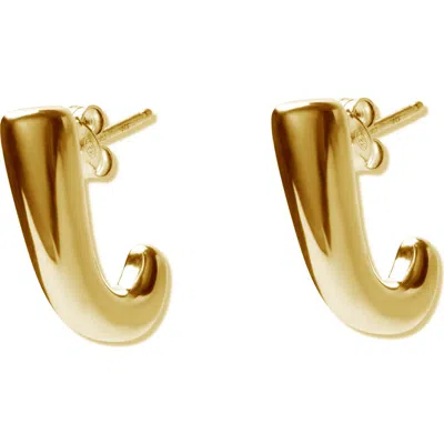 Argento Vivo Sterling Silver J-hoop Earrings In Gold