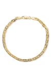 Argento Vivo Knife Edge Chain Bracelet In Gold