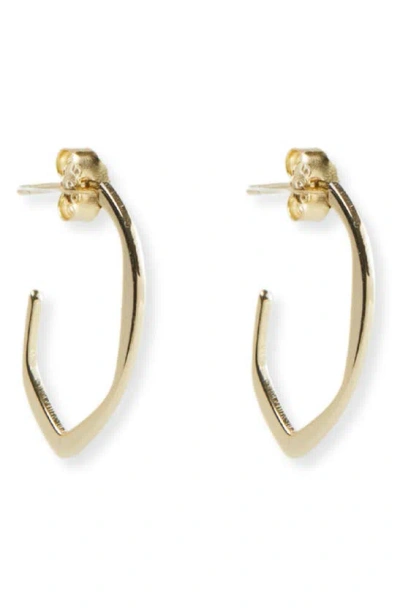 Argento Vivo Sterling Silver Knife Edge Hoop Earrings In Gold