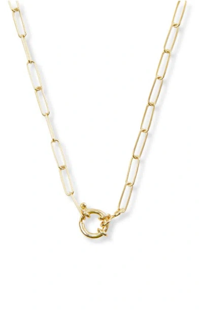 Argento Vivo Knife Edge Paper Clip Chain Necklace In Gold