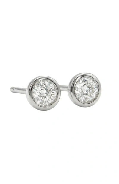 Argento Vivo Sterling Silver Lab Grown Diamond Stud Earrings In Metallic