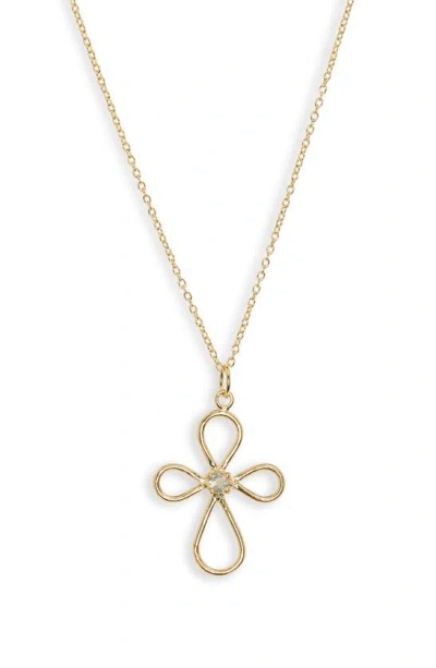 Argento Vivo Sterling Silver Labradorite Cross Pendant Necklace In Gold